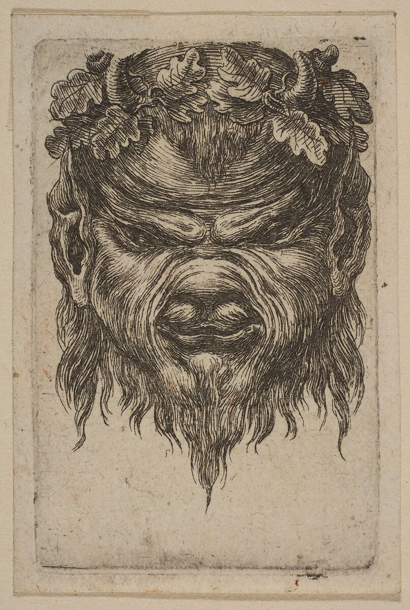 Mask, Attributed to Stefano della Bella (Italian, Florence 1610–1664 Florence), Etching 