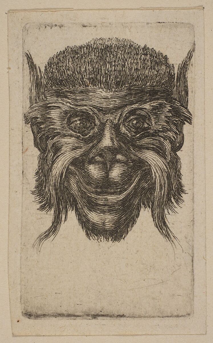 Mask, Attributed to Stefano della Bella (Italian, Florence 1610–1664 Florence), Etching 