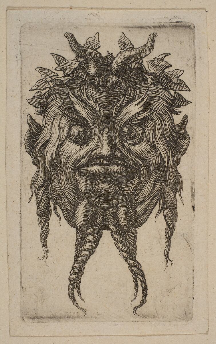 Mask, Attributed to Stefano della Bella (Italian, Florence 1610–1664 Florence), Etching 