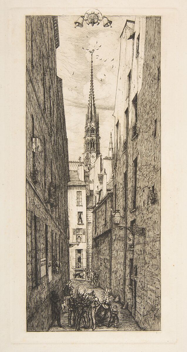 La Rue des Chantres, Paris, Charles Meryon (French, 1821–1868), Etching 
