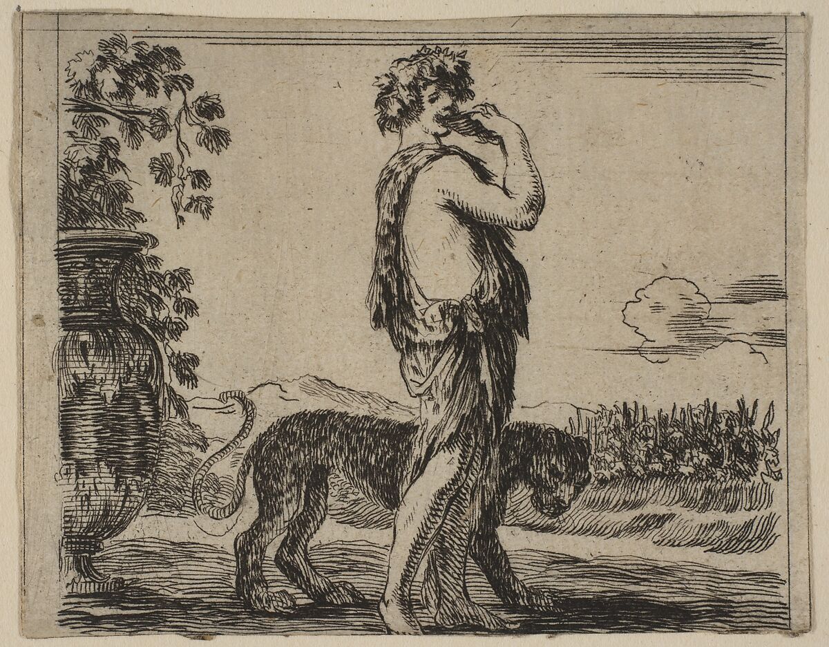 Bacchus, from 'Game of Mythology' (Jeu de la Mythologie), Etched by Stefano della Bella (Italian, Florence 1610–1664 Florence), Etching; first state of five 