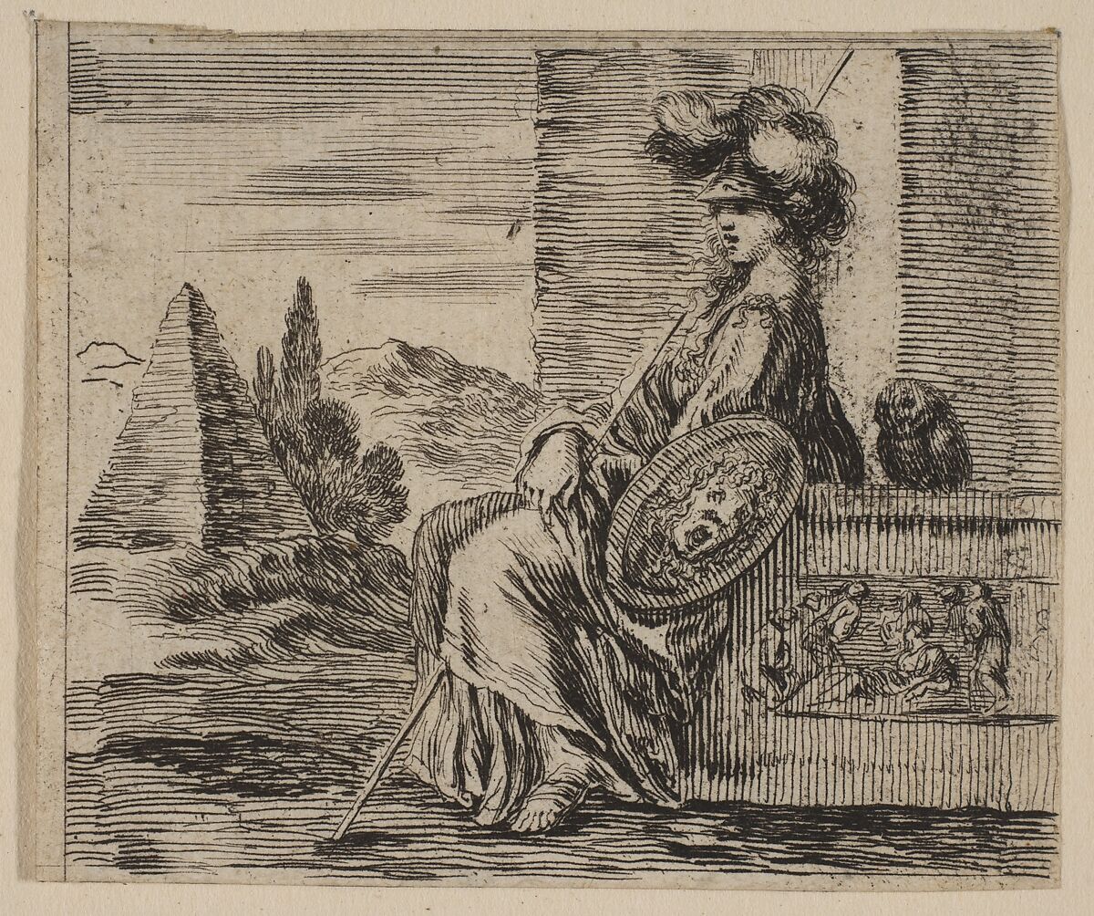 Pallas, from 'Game of Mythology' (Jeu de la Mythologie), Etched by Stefano della Bella (Italian, Florence 1610–1664 Florence), Etching; first state of five 