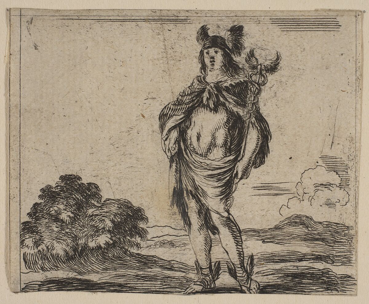 Mercury, from 'Game of Mythology' (Jeu de la Mythologie), Etched by Stefano della Bella (Italian, Florence 1610–1664 Florence), Etching; first state of five 