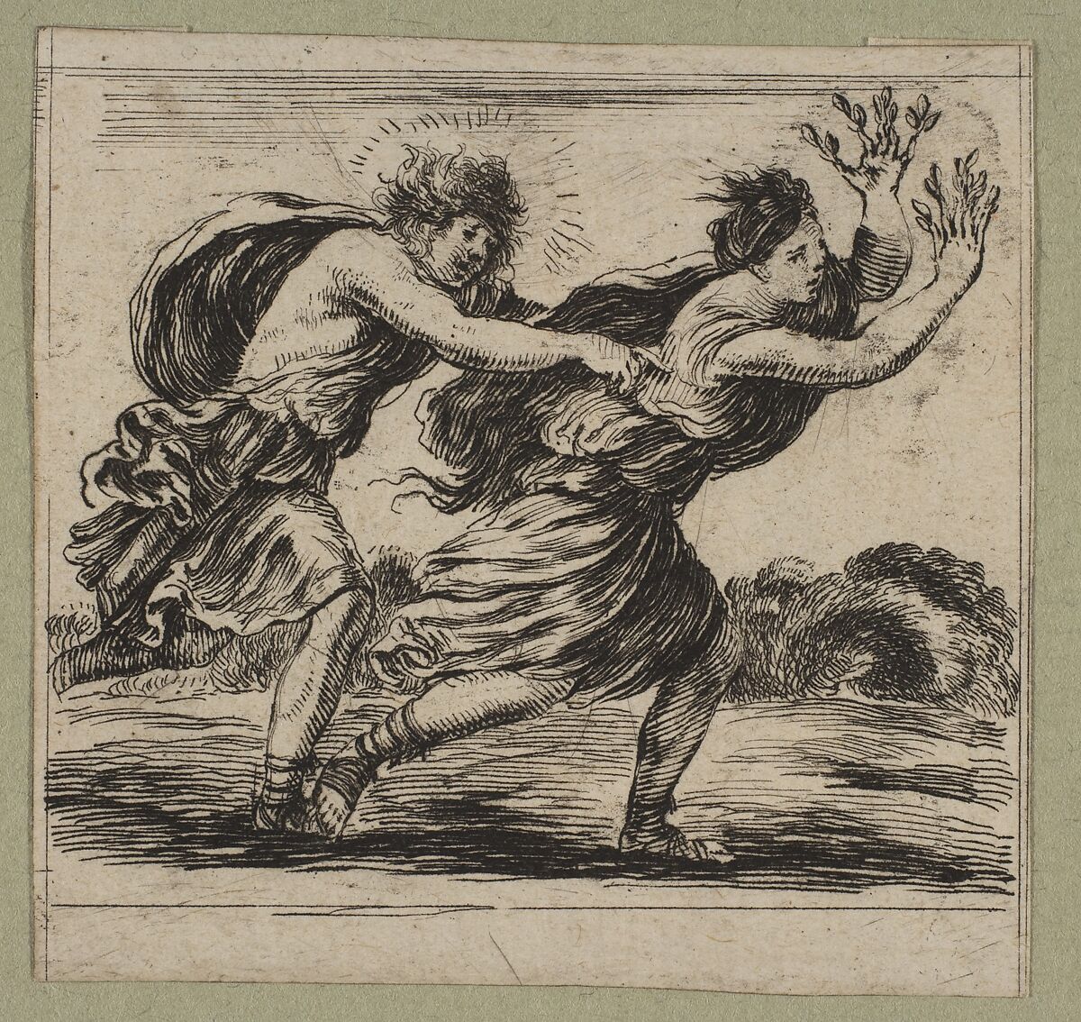 Apollon et Daphné, Etched by Stefano della Bella (Italian, Florence 1610–1664 Florence), Etching, first state 