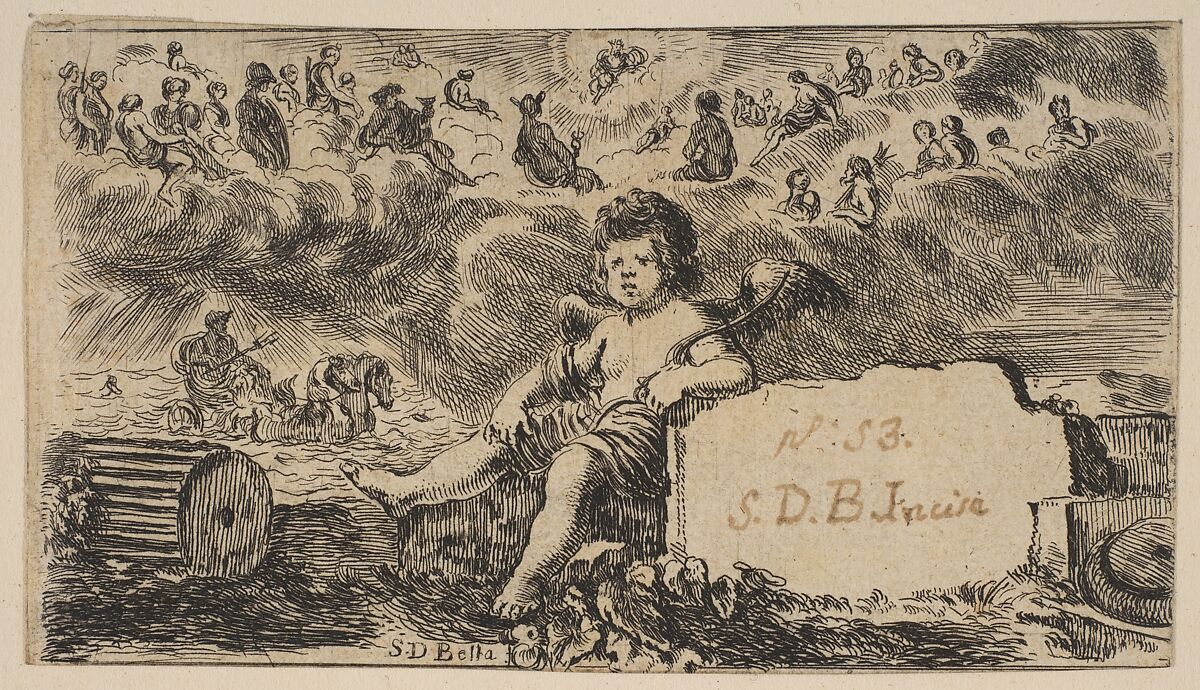 Title page: Cupid, from 'Game of Mythology' (Jeu de la Mythologie), Etched by Stefano della Bella (Italian, Florence 1610–1664 Florence), Etching 