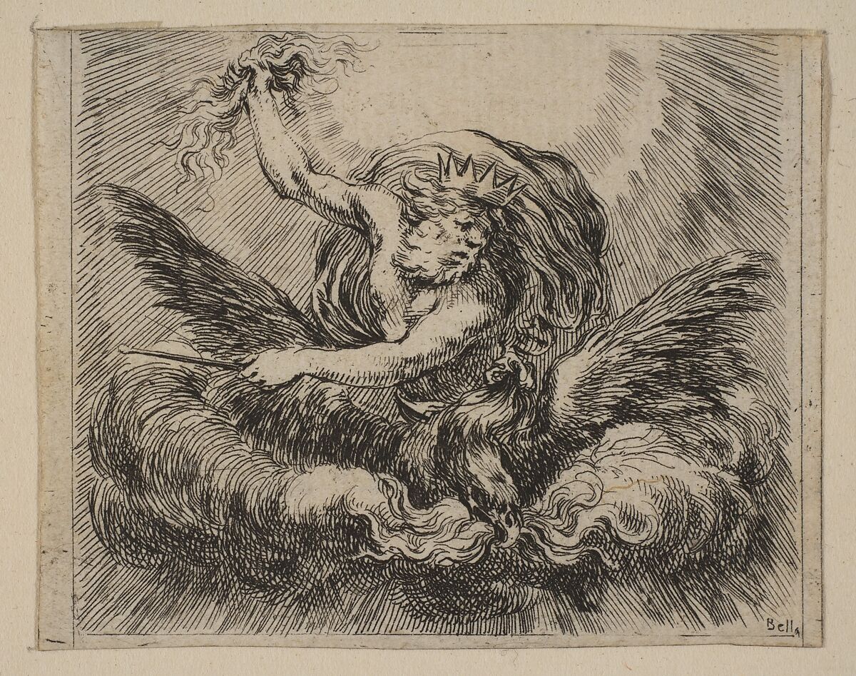 Jupiter, from 'Game of Mythology' (Jeu de la Mythologie), Etched by Stefano della Bella (Italian, Florence 1610–1664 Florence), Etching; first state of five 