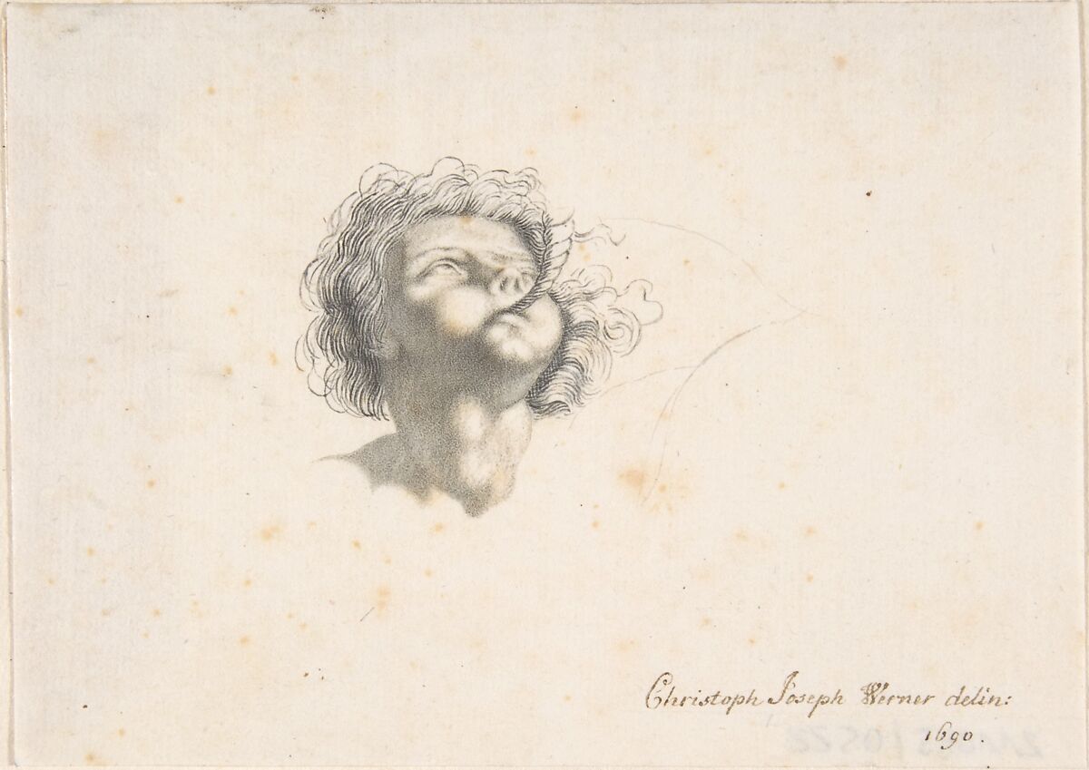 Bearded Man, Christoph Joseph Werner (German, ca. 1670–1750 Dresden), Brush and brown ink