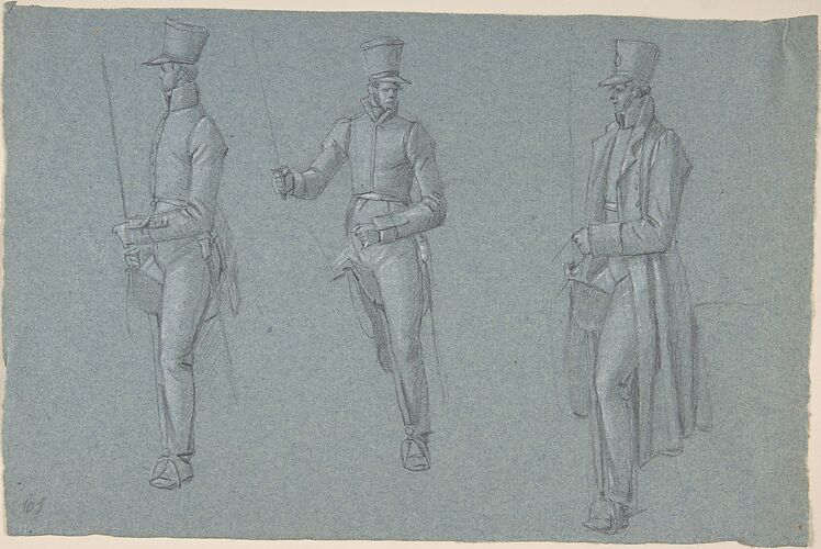 Three studies on a man on a saddle