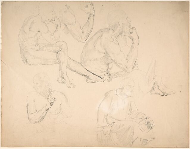 Studies of a Seated Bearded Man