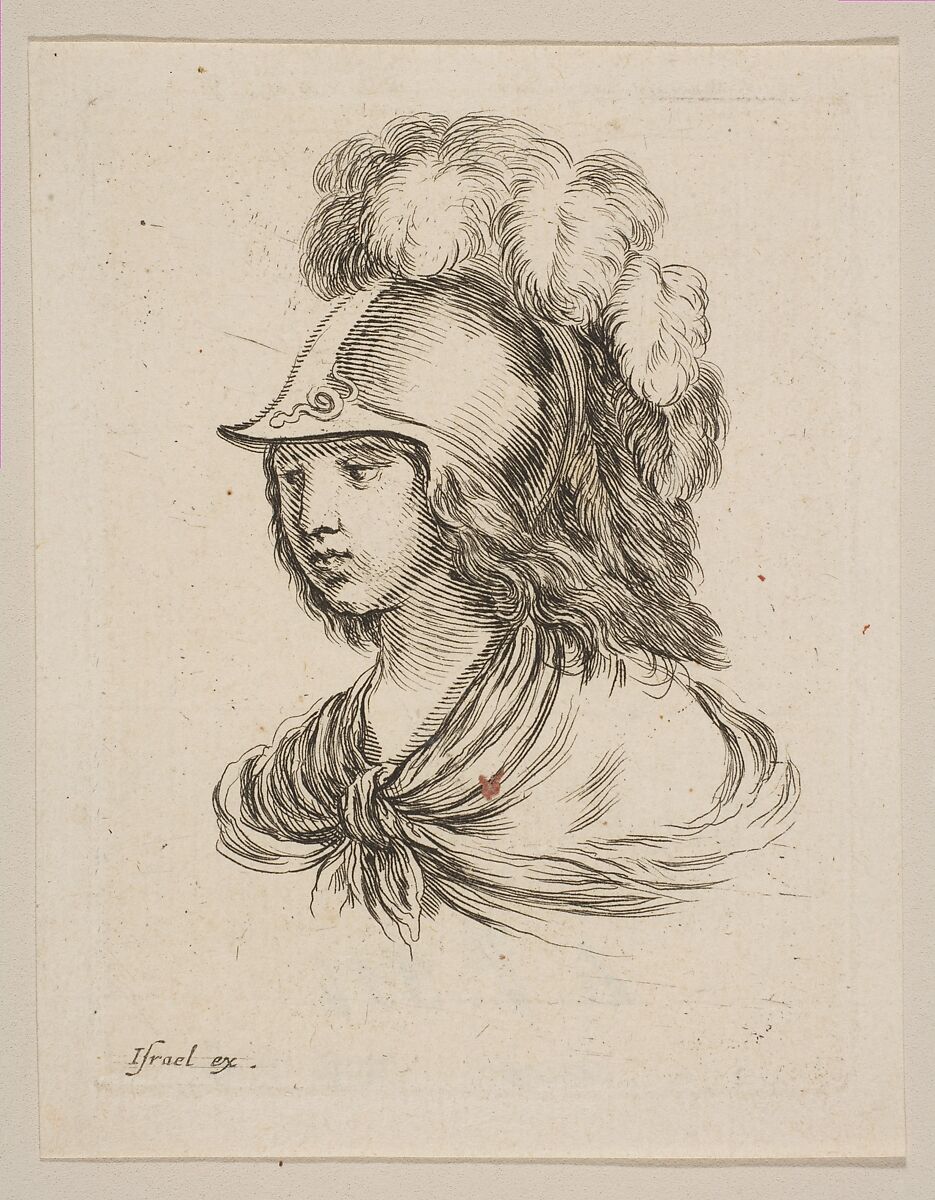 Head of Minerva, from 'Various heads and figures' (Diverses tétes et figures), Stefano della Bella (Italian, Florence 1610–1664 Florence), Etching 