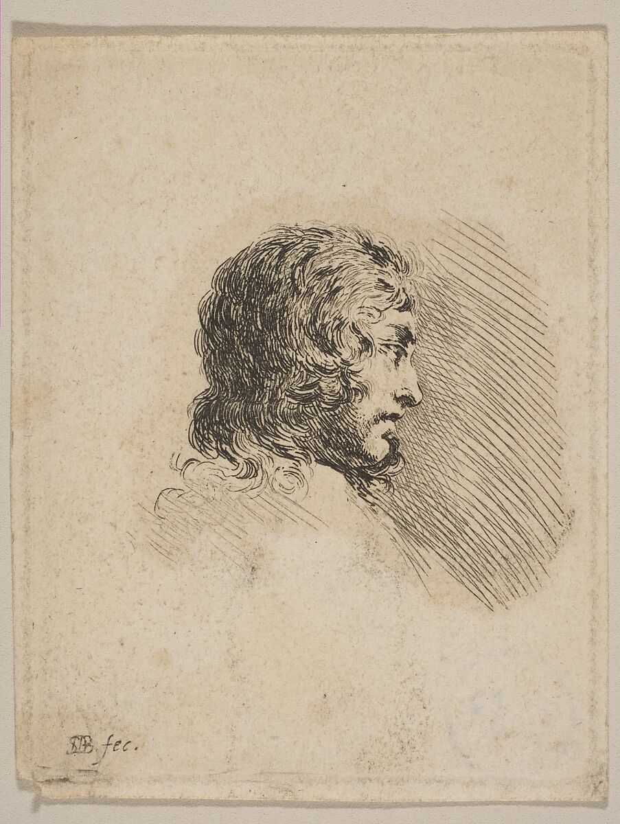 Head of a young man in profile, from "Various portraits" (Recueil de Diverses Piéces Servant à l'Art de Portraiture), Stefano della Bella (Italian, Florence 1610–1664 Florence), Etching 
