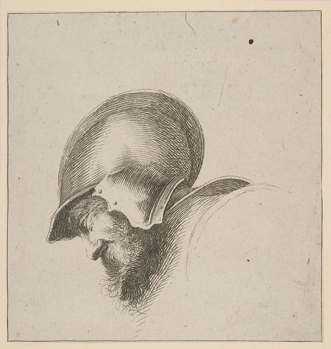 Plate 10: Head of a Soldier, from "Drawing Basics" (I principii del disegno), After Stefano della Bella (Italian, Florence 1610–1664 Florence), Etching 