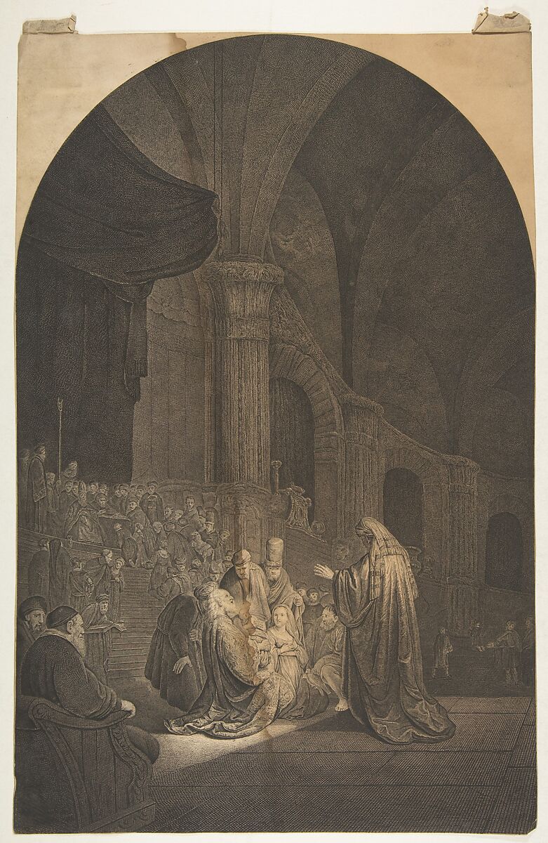 Simeon in the Temple, Jean Pierre de Frey (Dutch, 1770–1834), Engraving and etching 