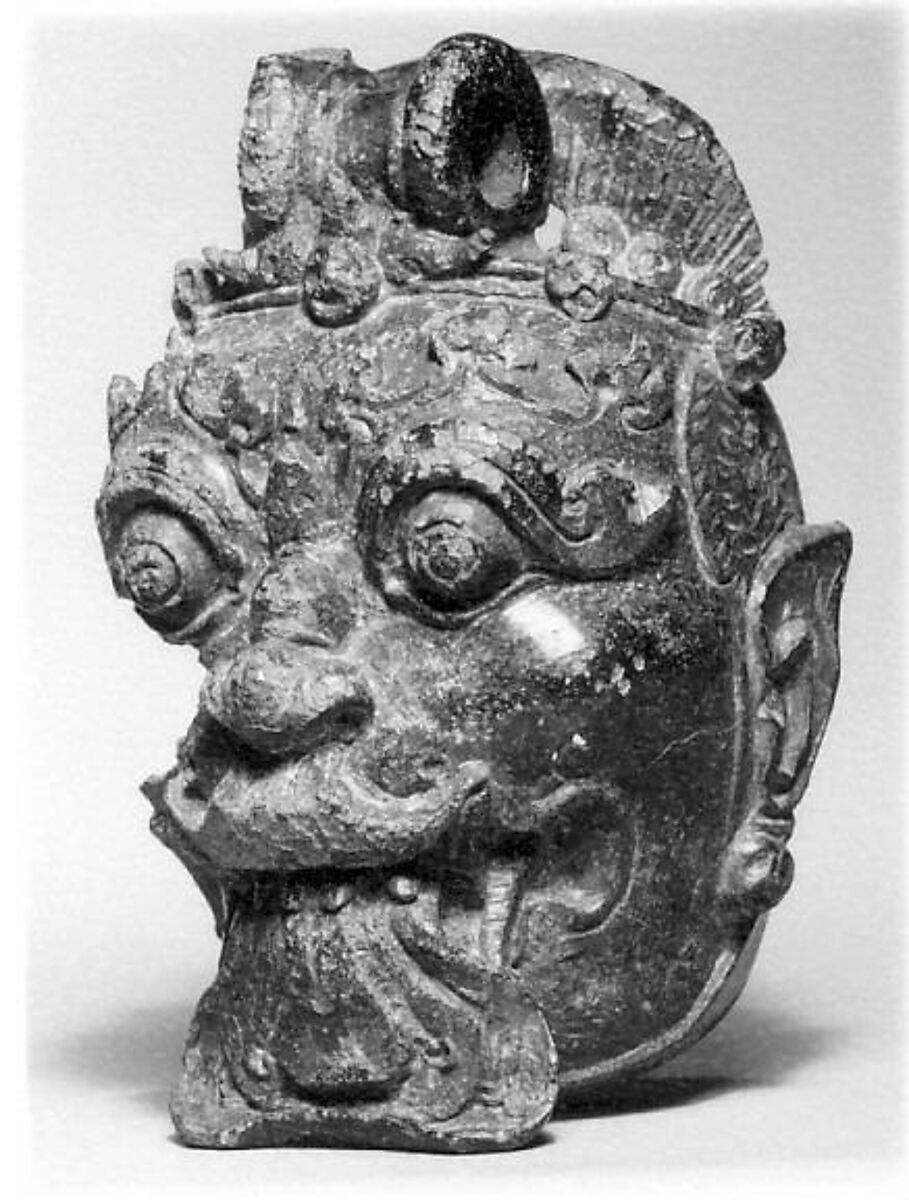 Pellett Bell in the Form of a Human Head, Bronze, Indonesia (Java) 