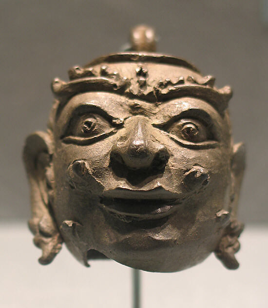 Pellet Bell in the Form of a Human Head, Bronze, Indonesia (Java) 