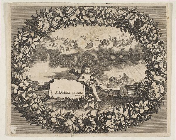 Title page: Cupid, from "Game of Mythology" (Jeu de la Mythologie), After Stefano della Bella (Italian, Florence 1610–1664 Florence), Etching; reverse copy 
