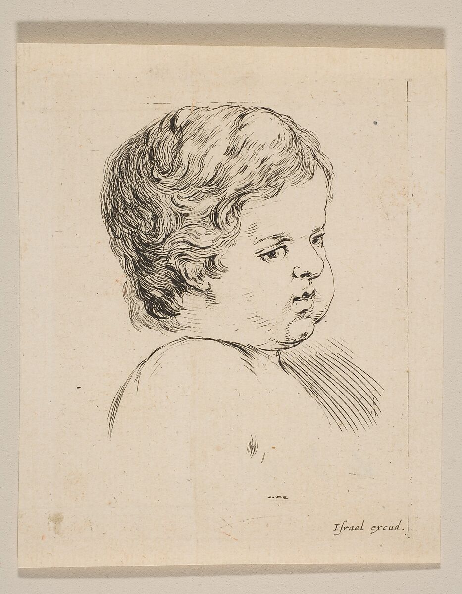 Plate 12: head of a child, from 'The Book for Learning to Draw' (Livre pour apprendre à dessiner), Stefano della Bella (Italian, Florence 1610–1664 Florence), Etching 