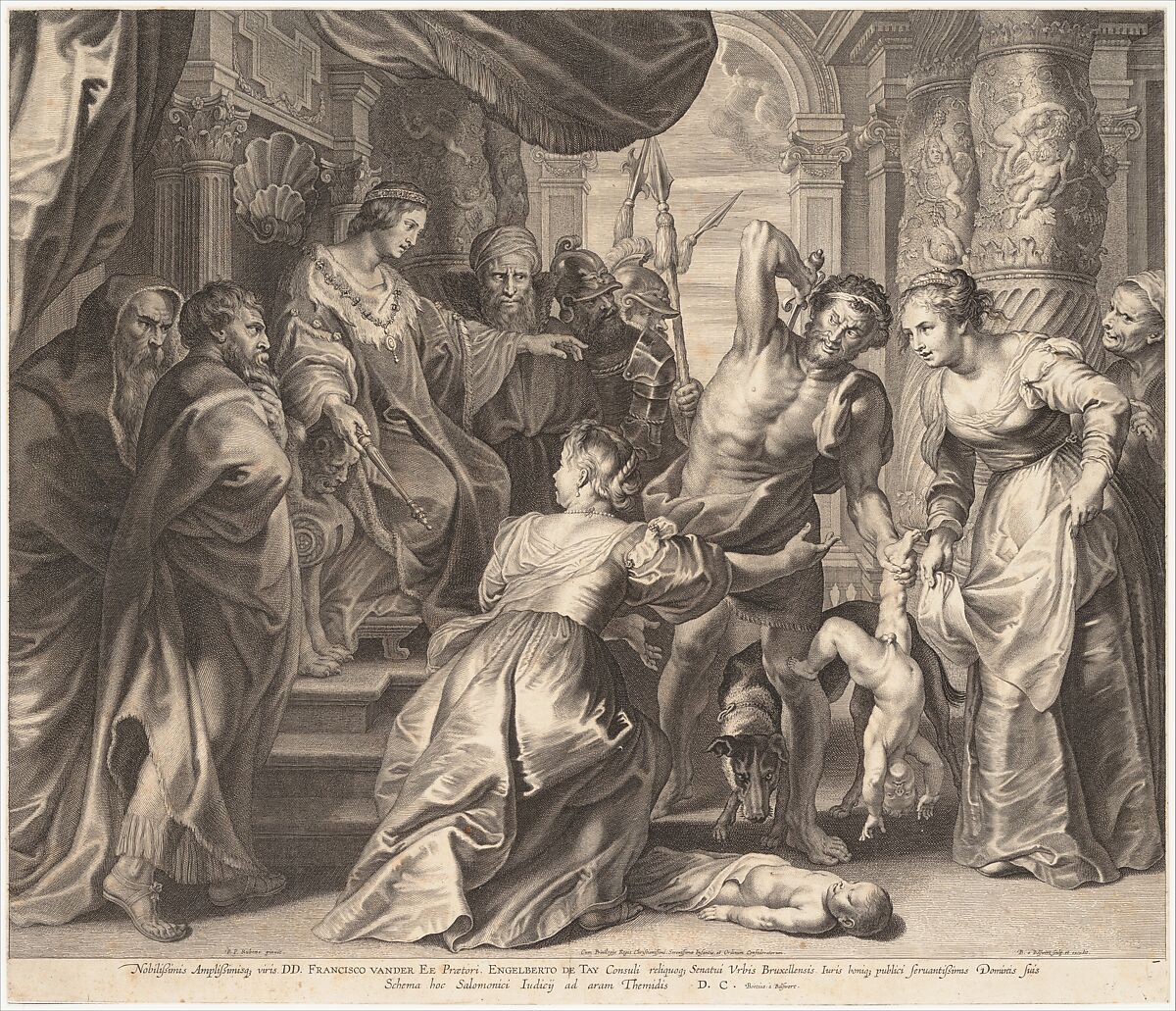 The Judgment of Solomon, Boetius Adams Bolswert (Netherlandish, Bolsward ca. 1580–1633 Brussels), Engraving 