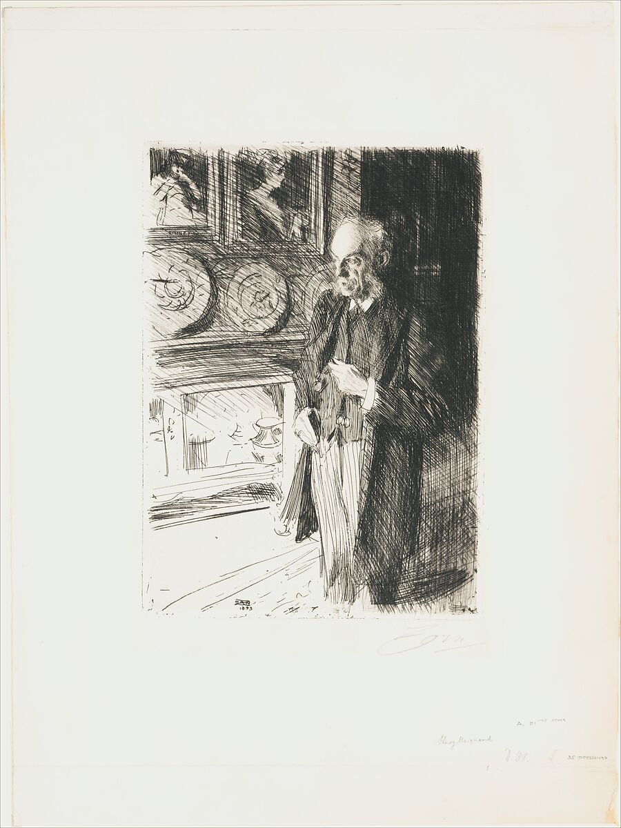 Henry Marquand, Anders Zorn  Swedish, Etching; only state