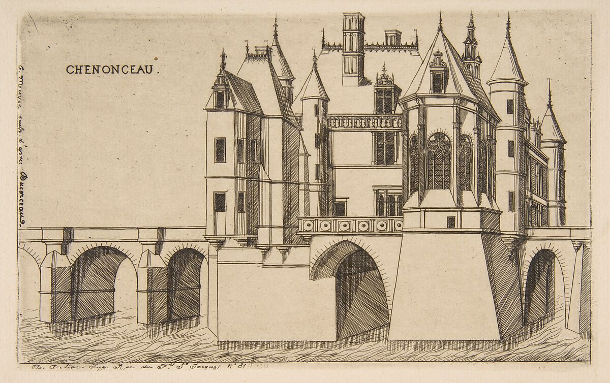 Château de Chenonceau, No 2, Charles Meryon (French, 1821–1868), Etching on laid paper; third of three states. 