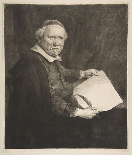 Portrait of Lieven Willemsz van Coppenol, Writing Master (the larger plate)