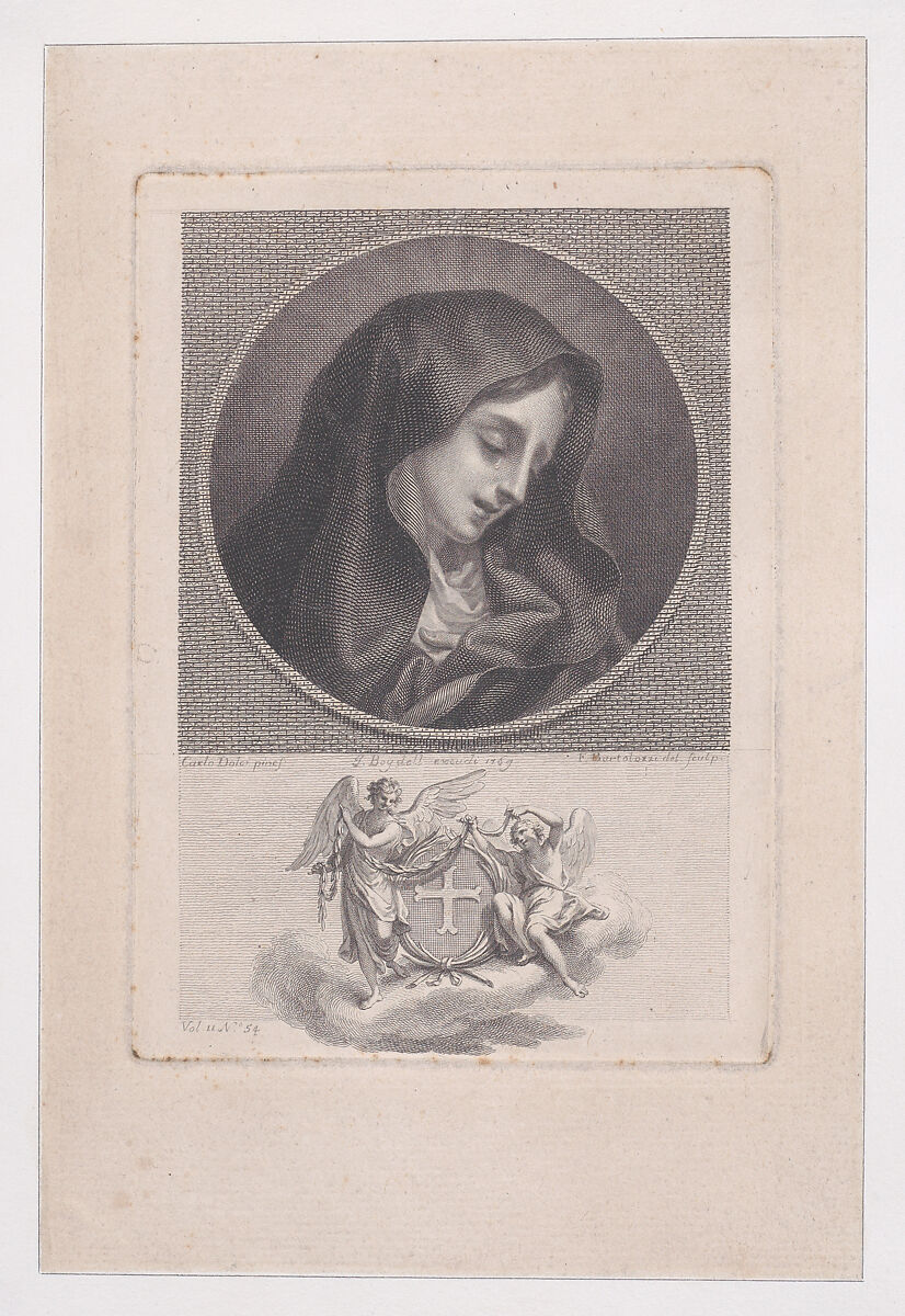 The Madonna Weeping, Francesco Bartolozzi (Italian, Florence 1728–1815 Lisbon), Etching and engraving; first state of two 