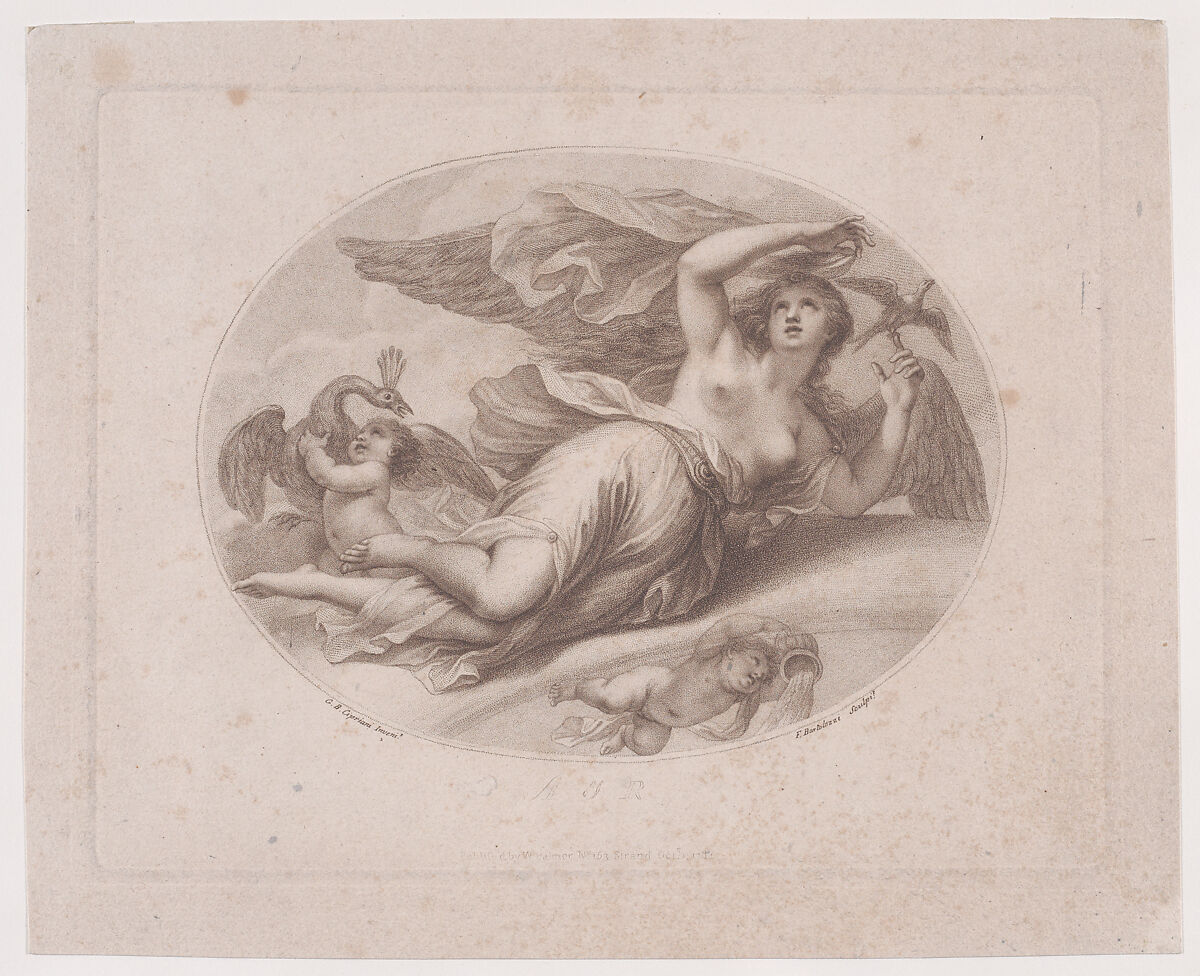 Air, from "The Four Elements", Francesco Bartolozzi (Italian, Florence 1728–1815 Lisbon), Etching and engraving, printed in color 
