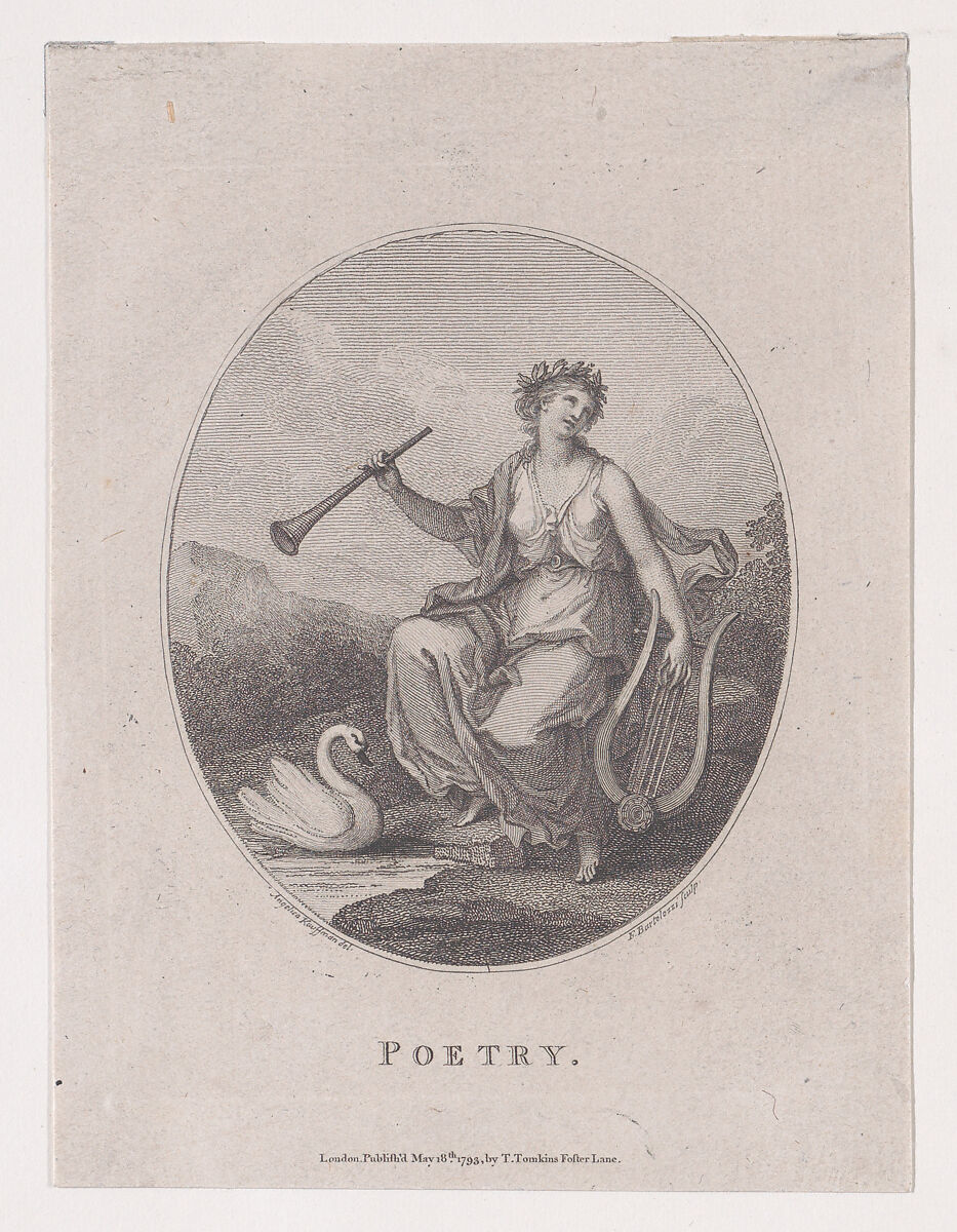 Poetry, Francesco Bartolozzi (Italian, Florence 1728–1815 Lisbon), Etching and engraving 