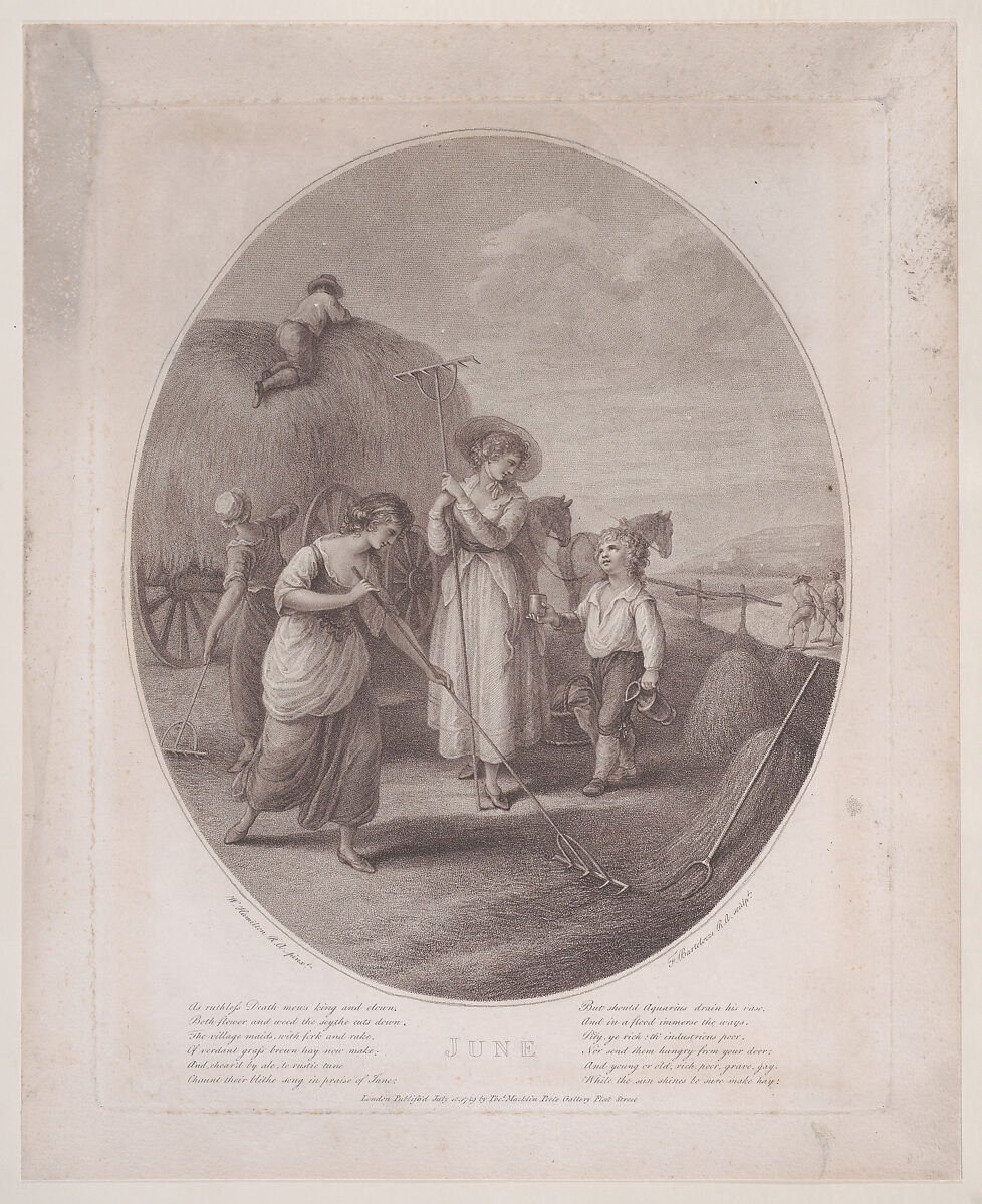 June, Francesco Bartolozzi (Italian, Florence 1728–1815 Lisbon), Etching and engraving; third state 