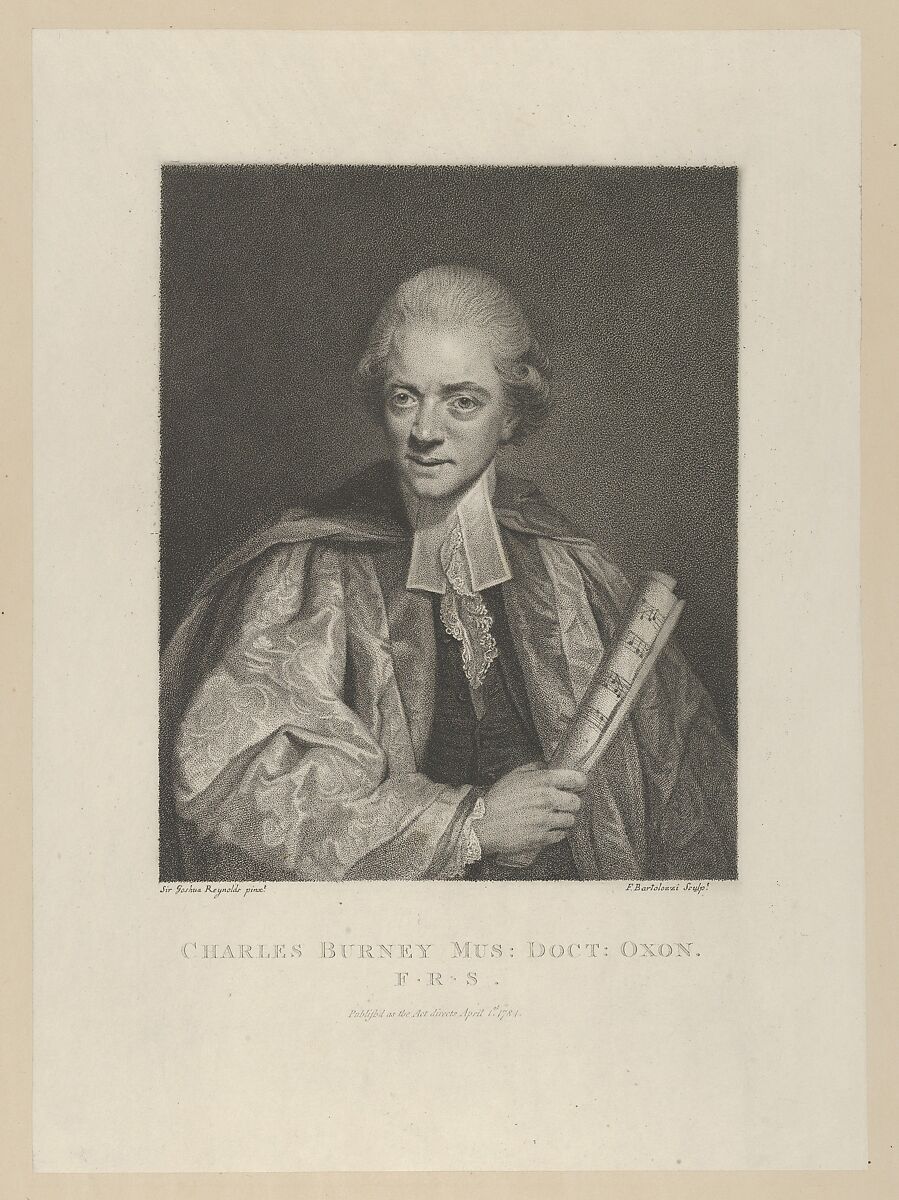 Charles Burney, Francesco Bartolozzi (Italian, Florence 1728–1815 Lisbon), Etching and stipple engraving; third state of three 