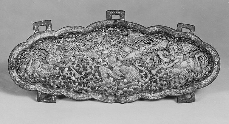 Portion of a Horse Trapping, Gilt bronze, Tibet