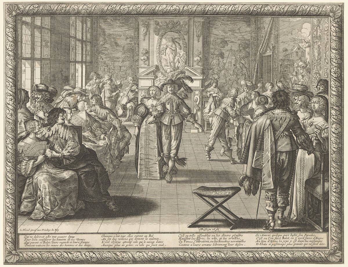 The Ball, Abraham Bosse (French, Tours 1602/04–1676 Paris), Etching and engraving; second state of two