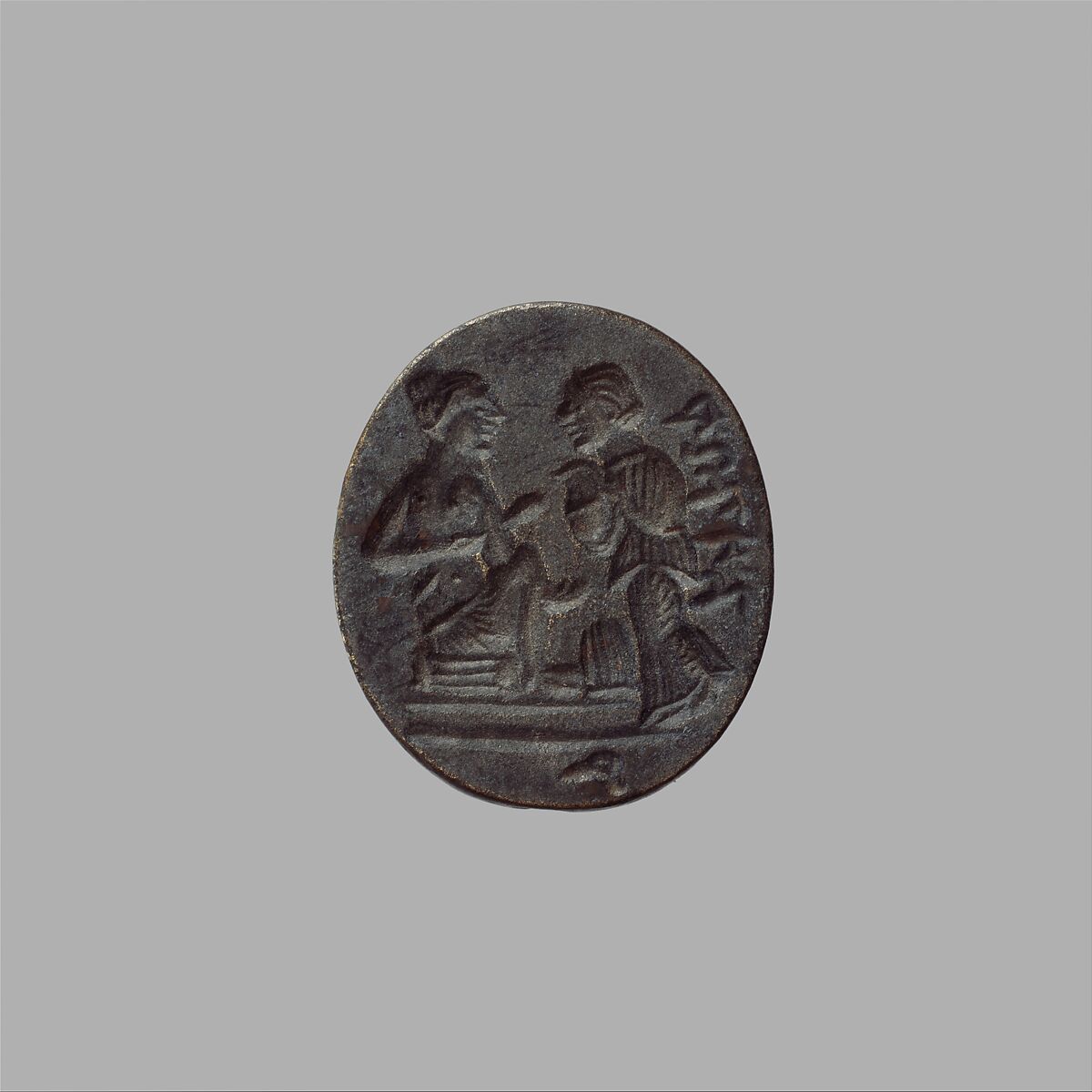 Intaglio Ring with Two Figures, Bronze, Pakistan (ancient region of Gandhara) 