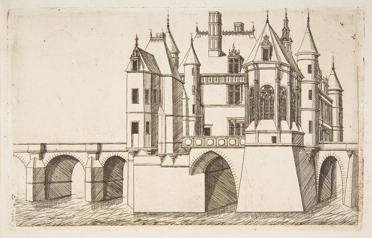 Château de Chenonceau, No 2 (Château de Chenonceau, No 2), Charles Meryon (French, 1821–1868), Etching on laid paper; first state of three 