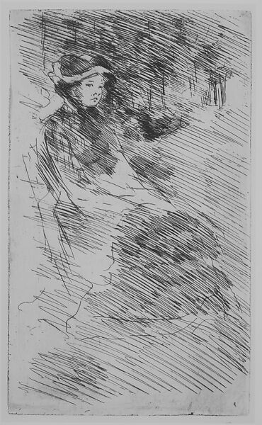 Lydia Looking Toward the Right: Trees Beyond, Mary Cassatt (American, Pittsburgh, Pennsylvania 1844–1926 Le Mesnil-Théribus, Oise), Etching; only state
