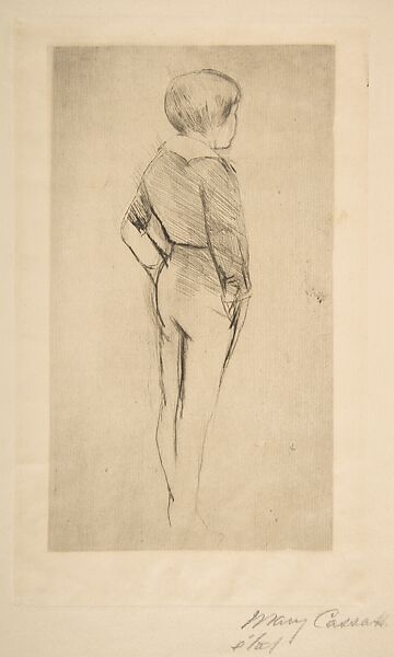 Robert's Back, Mary Cassatt (American, Pittsburgh, Pennsylvania 1844–1926 Le Mesnil-Théribus, Oise), Drypoint; first state of two 
