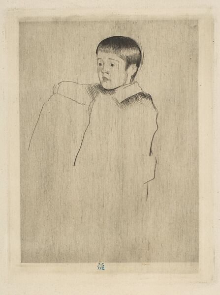 Robert Seated, Facing Left, Mary Cassatt (American, Pittsburgh, Pennsylvania 1844–1926 Le Mesnil-Théribus, Oise), Drypoint; second state of two 