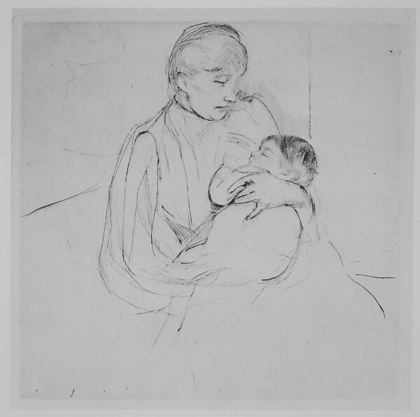Baby's Lullaby, Mary Cassatt (American, Pittsburgh, Pennsylvania 1844–1926 Le Mesnil-Théribus, Oise), Drypoint; second state of two
