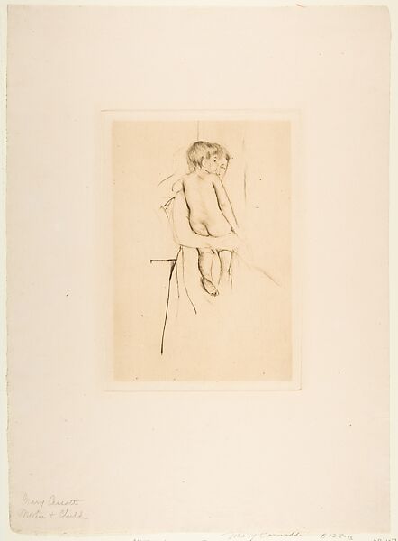 Baby's Back, Mary Cassatt (American, Pittsburgh, Pennsylvania 1844–1926 Le Mesnil-Théribus, Oise), Drypoint and soft-ground etching; third state of three 