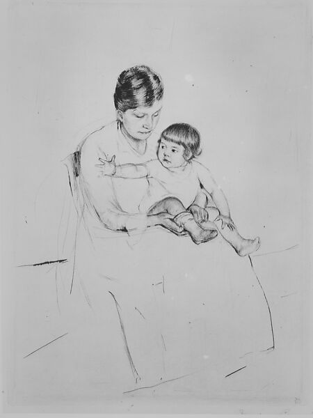 The Stocking, Mary Cassatt (American, Pittsburgh, Pennsylvania 1844–1926 Le Mesnil-Théribus, Oise), Drypoint; fifth state of six