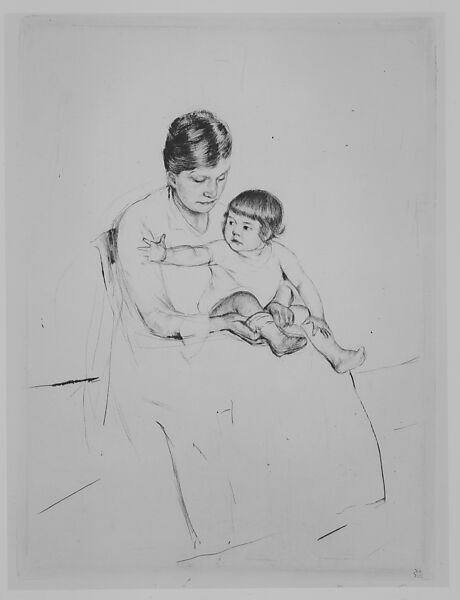 The Stocking, Mary Cassatt (American, Pittsburgh, Pennsylvania 1844–1926 Le Mesnil-Théribus, Oise), Drypoint; fifth state of six