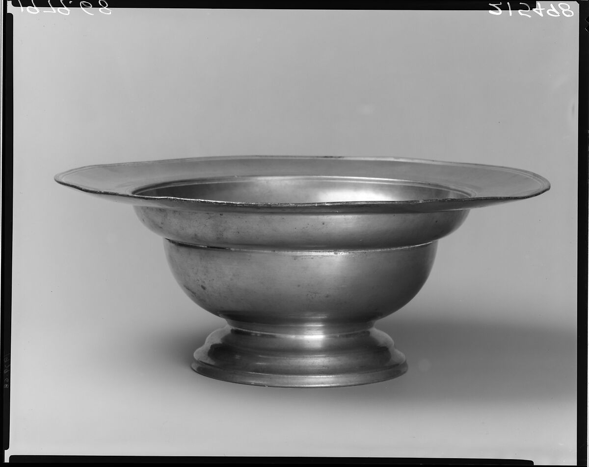 Baptismal Bowl, Oliver Trask (1792–1847), Pewter, American 