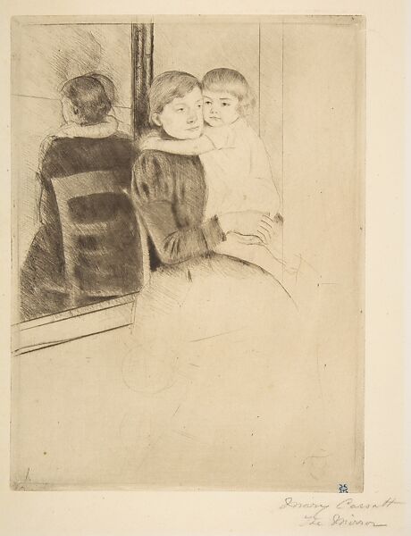 The Mirror, Mary Cassatt (American, Pittsburgh, Pennsylvania 1844–1926 Le Mesnil-Théribus, Oise), Drypoint; sixth state of six 