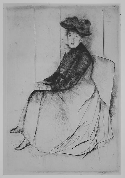 Reflection, Mary Cassatt (American, Pittsburgh, Pennsylvania 1844–1926 Le Mesnil-Théribus, Oise), Drypoint; third state of four