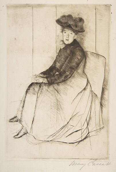 Reflection, Mary Cassatt (American, Pittsburgh, Pennsylvania 1844–1926 Le Mesnil-Théribus, Oise), Drypoint; third state of four 