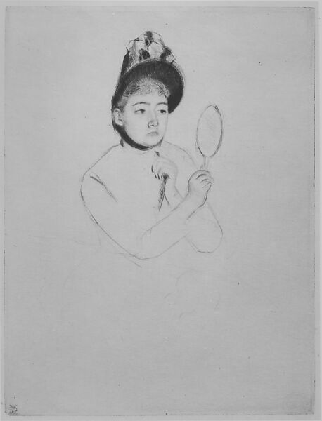 The Bonnet, Mary Cassatt (American, Pittsburgh, Pennsylvania 1844–1926 Le Mesnil-Théribus, Oise), Drypoint; third state of three
