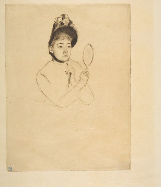 The Bonnet, Mary Cassatt (American, Pittsburgh, Pennsylvania 1844–1926 Le Mesnil-Théribus, Oise), Drypoint; third state of three 