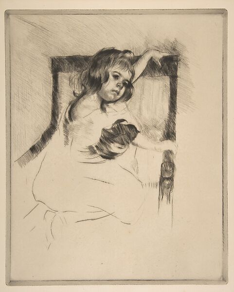 Kneeling in an Armchair, Mary Cassatt (American, Pittsburgh, Pennsylvania 1844–1926 Le Mesnil-Théribus, Oise), Drypoint; only state 