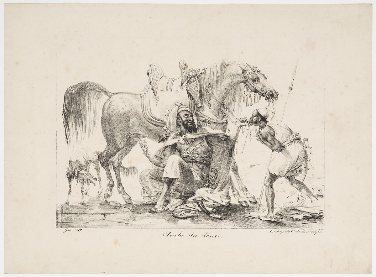 Arabe du Desert, baron Antoine Jean Gros (French, Paris 1771–1835 Meudon), Lithograph 
