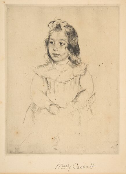 Simone with Clasped Hands Looking Left, Mary Cassatt (American, Pittsburgh, Pennsylvania 1844–1926 Le Mesnil-Théribus, Oise), Drypoint; second state of two, restrike 